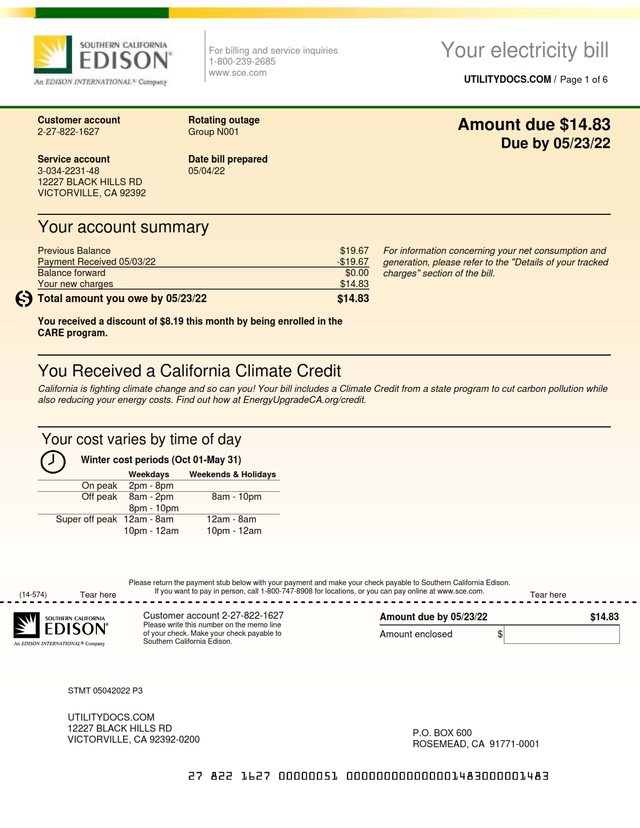Fake USA Utility Bills Buy Replica Docs